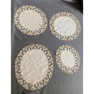 Vintage Handmade Lace Doilies Set of 4